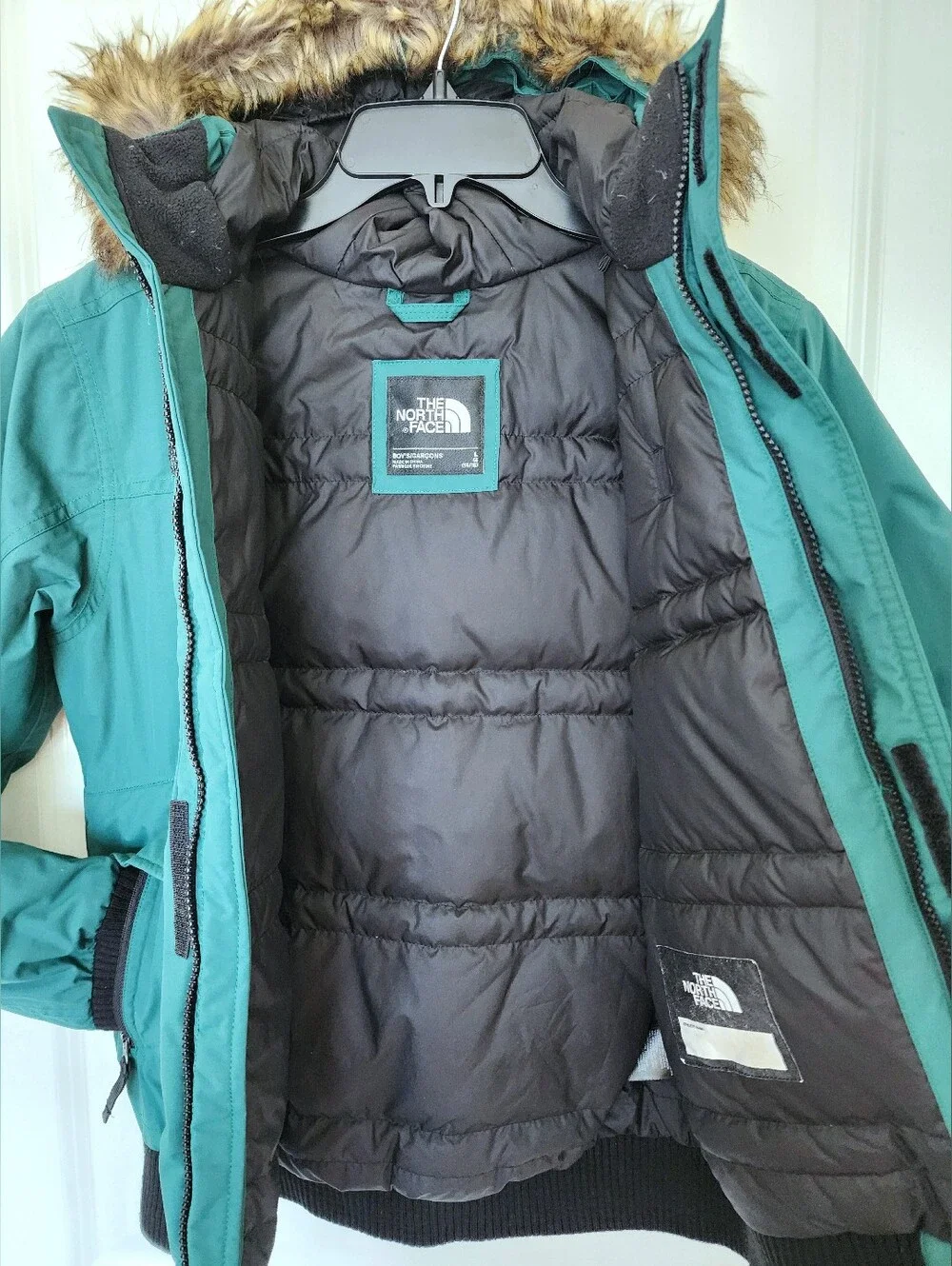 North Face Gotham Jacket YOUTH Green Down Insulated Dryvent 550 Fill Coat